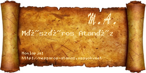 Mészáros Atanáz névjegykártya